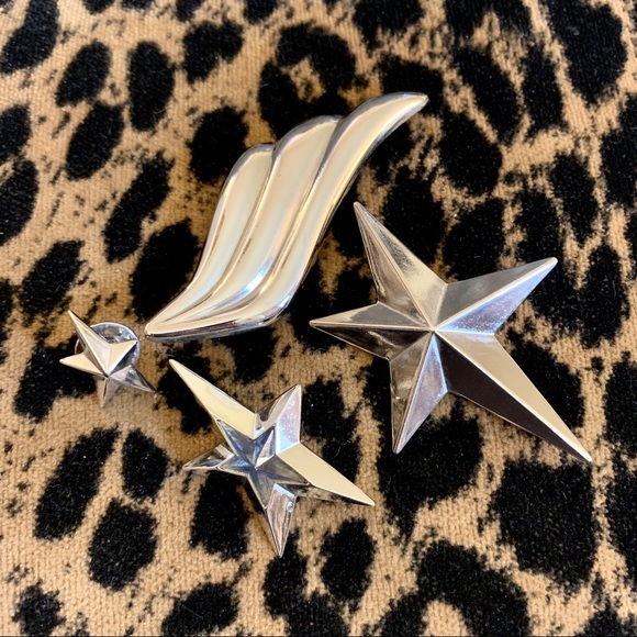 Thierry Mugler Angel Star / Wing Broaches Set - Picture 1 of 3